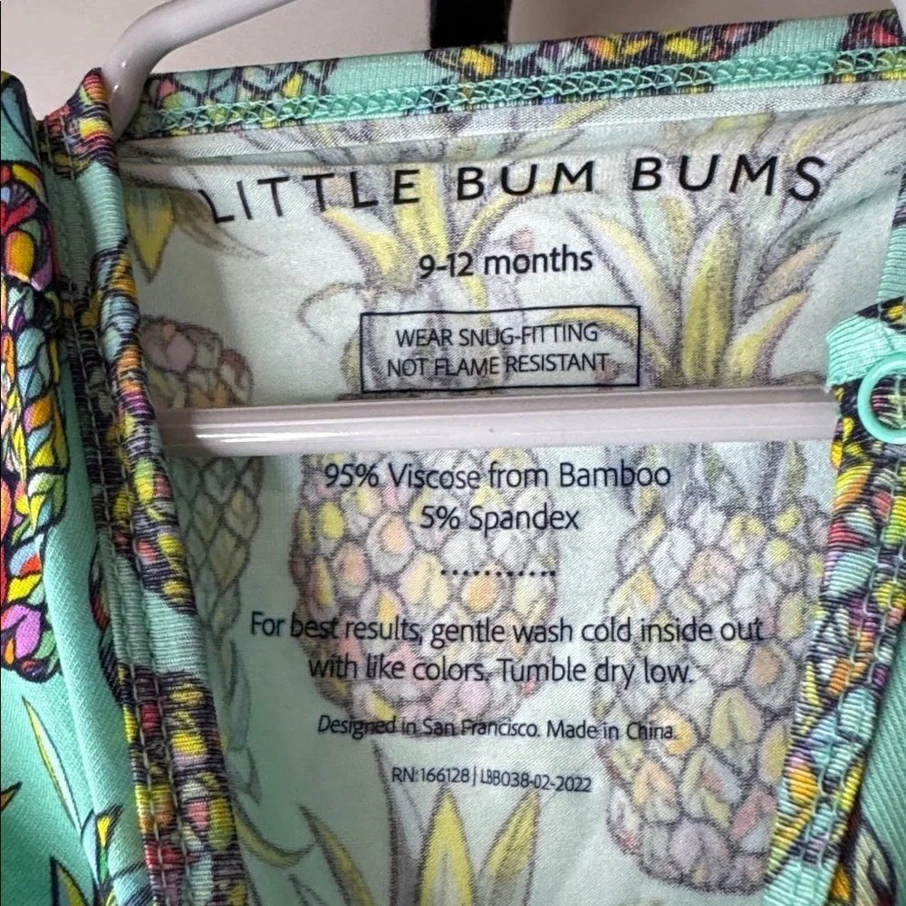 Little Bum Bums Pineapple Print Baby Bamboo Shortie 9-12 Months Like New